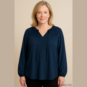 TORRID Blue Blouse Relaxed Tie Front SIZE 2